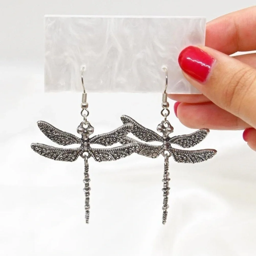 Silver Dragonfly Earrings